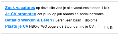 Voorbeeld van een Google Adsense advertentie